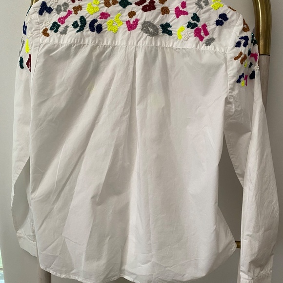Women’s Vilagallo White Button Down 100% Cotton Embellished Shirt Size 38 - Picture 4 of 10